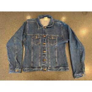 VTG 90s‎ Wrangler Women's Denim Blue Jean Jacket Western Trucker Med Wash Large